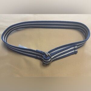 POLO Ralph Lauren Belt Boy Sz 7 Blue White Striped D-Ring Preppy Nautical